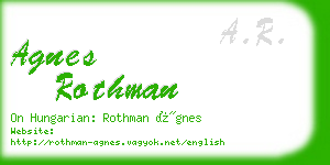 agnes rothman business card